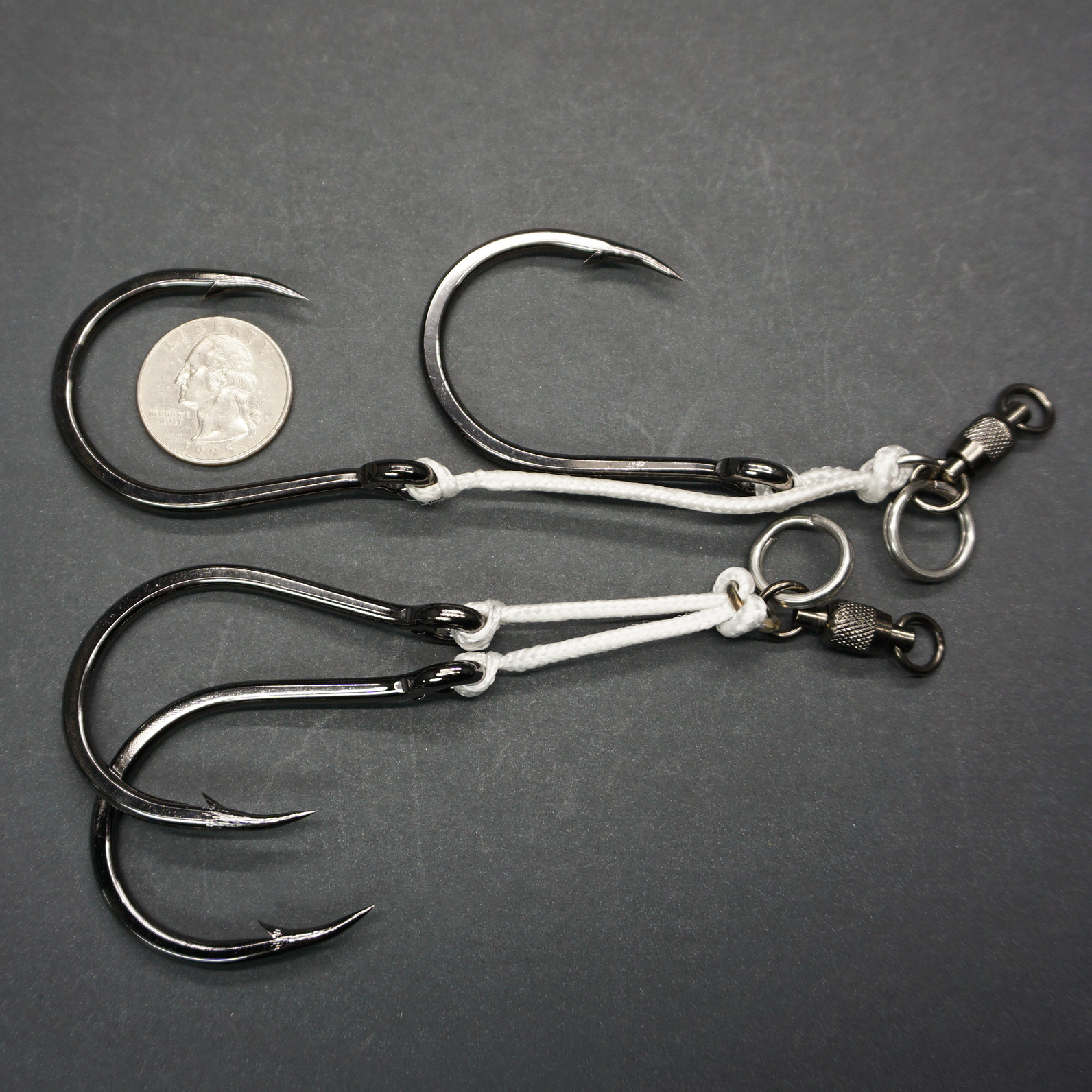 Super Duty Vertical Jig Double Assist hook rig with Swivel (2 Pack ...